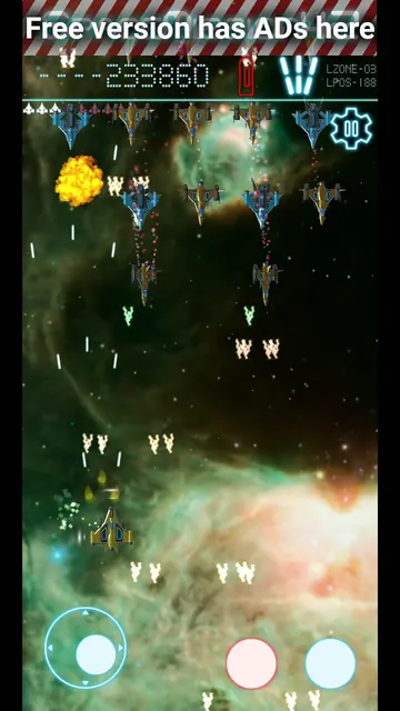 Explosions over a colourful nebula