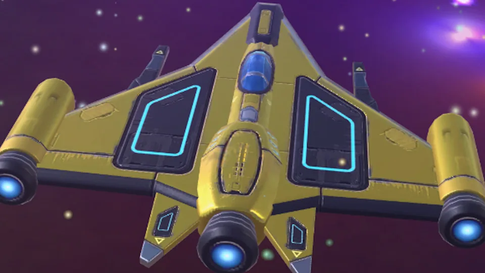 The SpaceMission42 spaceship in deep space